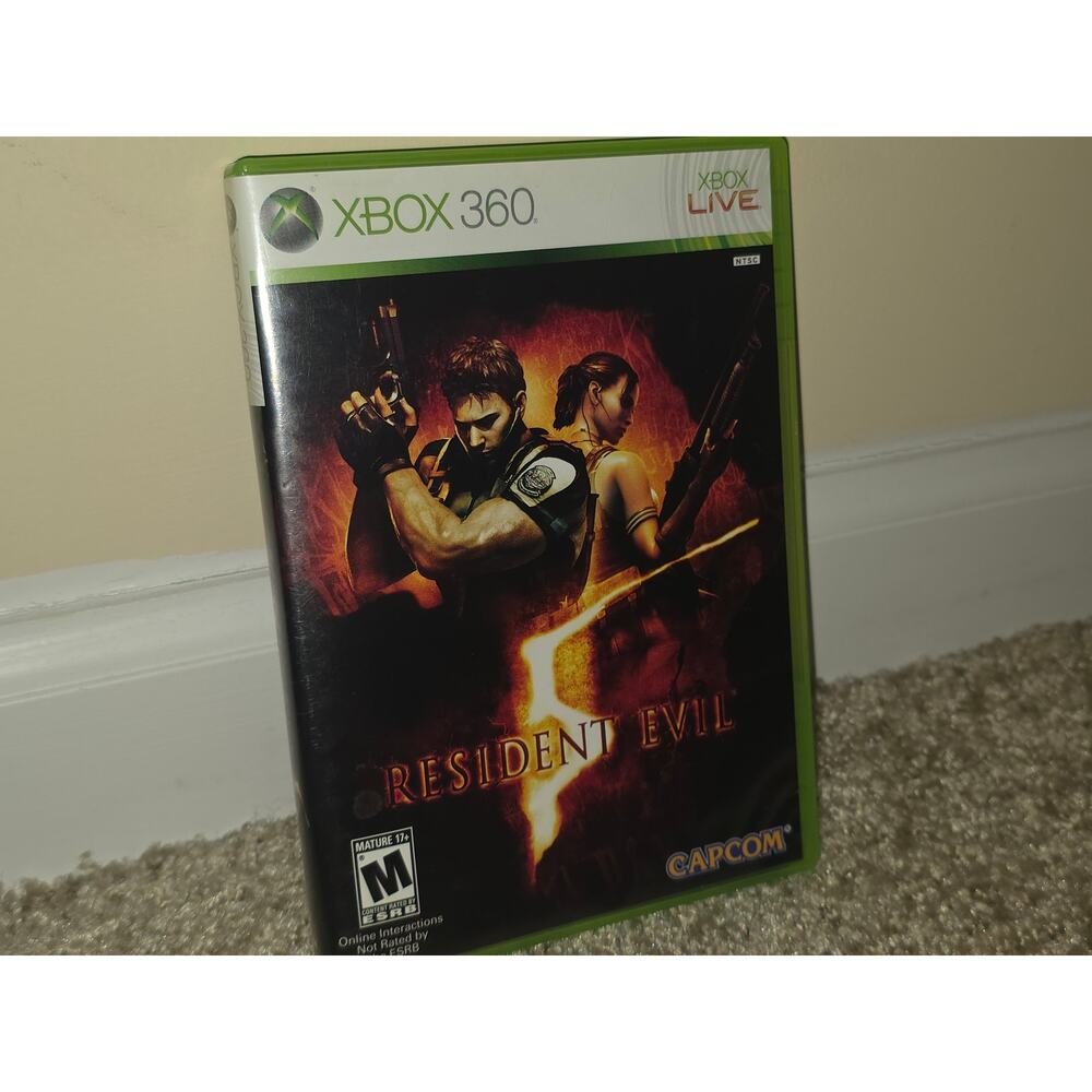 Resident Evil 5 Microsoft Xbox 360 Video Game CIB Complete‎ With Box And Manual
